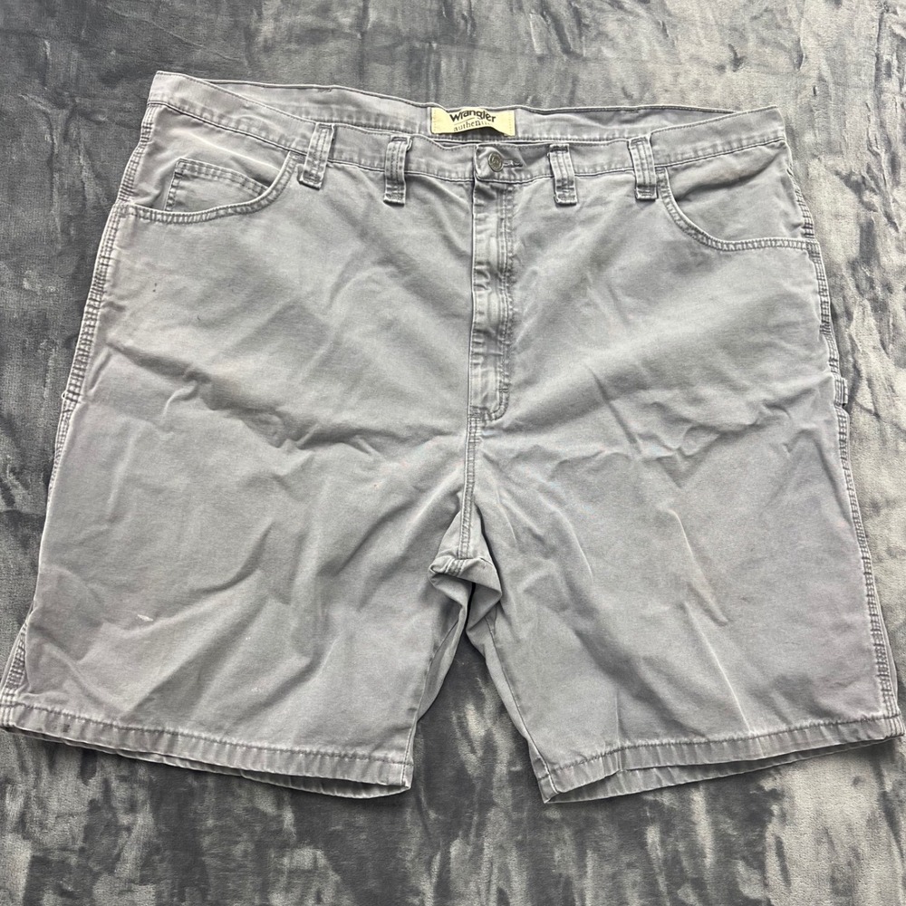 Wrangler Authentics Carpenter Shorts Mens 48 Gray Canvas‎ Utility Workwear